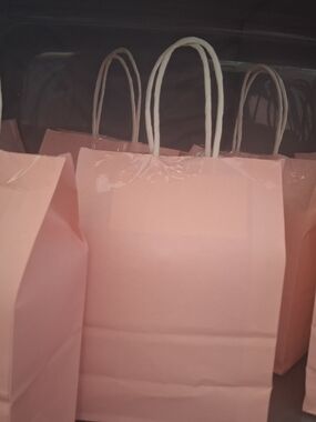 Pink Paper Tote Bag with Twisted Handles